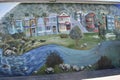 Mural traces history originally of a creek to the original bike and pedestrian path, 4.