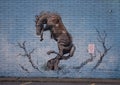 Mural with University of Central Oklahoma mascot, a bucking horse called `The Broncho`.