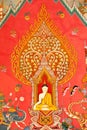 Mural on the wall of Buddhist church Royalty Free Stock Photo