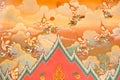 Mural on the wall of Buddhist church Royalty Free Stock Photo