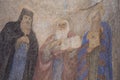 Mural on the wall of the Church of the Holy Trinity Royalty Free Stock Photo