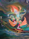 Angel mural wall painting in Thai temple Royalty Free Stock Photo