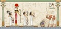 Ancient egypt banner.Egyptian hieroglyph and symbol Royalty Free Stock Photo