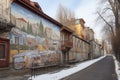 murals depicting different scenes of the city in different seasons