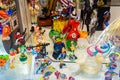 Murano glass products in souvenir shop in Venice