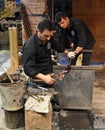 Murano glass workers making Vase