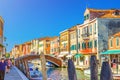 Murano islands with bridge across water canal