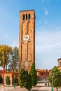 MURANO, VENICE, ITALY - OCTOBER 06, 2017: Santa Maria e San Donato church campanile, Murano Island, Venice