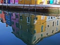 Burano Venice reflection of coloured houses