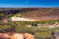 Murchison River and Canyon aerial view in Kalbarri National Park, Western Australia Royalty Free Stock Photo