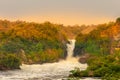 The Murchison waterfall on the Victoria Nile at sunset, Uganda. Royalty Free Stock Photo
