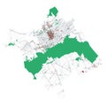 Murcia map. Detailed map of Murcia city administrative area. Cityscape urban panorama