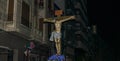 Murcia, Spain, April 19, 2019: Night procession of silence during the Holy Week on the Murcia streets