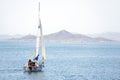 Murcia, Spain, August, 28, 2019: Family having fun in a yacht sailing through the mediterranean sea Royalty Free Stock Photo