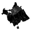 Murcia, Spain, Black and White high resolution vector map