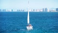 Murcia, Spain, June, 22, 2020: Family having fun in a yacht sailing through the mediterranean sea during season of Summer. Royalty Free Stock Photo