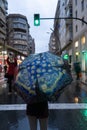 MURCIA, SPAIN - March 08 2021: Manifestation for women`s day