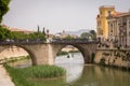 MURCIA, SPAIN - MAY 11, 2009: View of Murcia. Segura river and old bridge, Murcia, Spain.