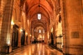 Arches,pillars and altarpiece of the cathedral of Murcia
