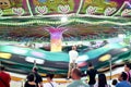 Murcia, Spain, September 5, 2019: Murcia, Spain, September 5, 2019: Moving photography of a fairground attraction