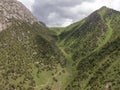 Murdash Village Alay Valley Kyrgyzstan Osh Region. A View of Alay Valley, Trans-alay Range, and Kyzyl-suu West River. Alay Moun