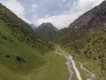 Murdash Village Alay Valley Kyrgyzstan Osh Region. A View of Alay Valley, Trans-alay Range, and Kyzyl-suu West River. Alay Moun