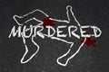 Murdered Killed Dead Body Chalk Outline Victim Royalty Free Stock Photo