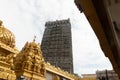 Murdeshwar rajagopuram isolated temple entrance with flat sky from unique down angles