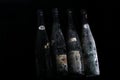 Murfatlar wine bottles very old, isolated close-up view of old label Royalty Free Stock Photo