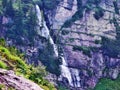 Murgbachfall waterfall on the Murgbach stream and under the Mittlerer Murgsee lake Royalty Free Stock Photo