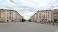 MURMANSK, RUSSIA. Intersection of Lenin Avenue a