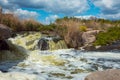 The murmuring waters of the Tokovsky waterfall in Ukraine. Royalty Free Stock Photo