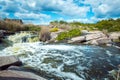 The murmuring waters of the Tokovsky waterfall in Ukraine. Royalty Free Stock Photo
