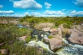 The murmuring waters of the Tokovsky waterfall in Ukraine. Royalty Free Stock Photo