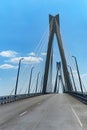 Murom. Russia. Murom cable bridge through Oka River, length of bridge about 1400 meters