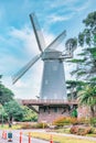 Murphy Windmill in Golden Gate Park, San Francisco, beautiful landscape. Travel concept, landmarks, architecture