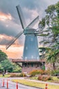 Murphy Windmill in Golden Gate Park, San Francisco, beautiful landscape. Travel concept, landmarks, architecture