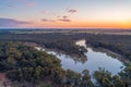 Murray River bend at sunset. Royalty Free Stock Photo