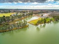 Murray River and Berri town in Riverland. Royalty Free Stock Photo