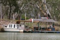Murray River, South Australia - Jun 3 2006: Floating river bank hotel on the Murray River. Wineries and hotels are common