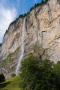 Murren, Switzerland - August 13, 2019 - Lauterbrunen Waterfall