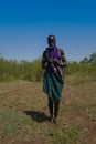 Mursi tribe woman - 05 october 2012 , Omo valley, Ethiopia