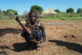 Mursi tribe woman Omo valley, Ethiopia Royalty Free Stock Photo