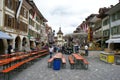 Murten, Switzerland: the Hauptgasse Main Street set up for a festival