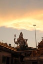 Murudeshwar Temple with sunset hues in sky - Lord Shiva - Gopura - India religious trip - Hindu religion