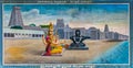 Murugan and Shiva at Thiruchandur temple painting, Kadirampura, Karnataka, India Royalty Free Stock Photo