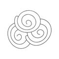 Murukku - savoury, crunchy Indian snack. Simple doodle contour line drawing. Vector illustration isolated on white