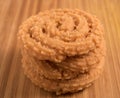 Murukku - savoury, a crunchy South Indian snack. Royalty Free Stock Photo