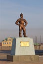 A statue at the stadium of Mongolian Wrestling