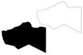 Murzuq District Districts of Libya, State of Libya, Fezzan map vector illustration, scribble sketch Murzuq map Royalty Free Stock Photo